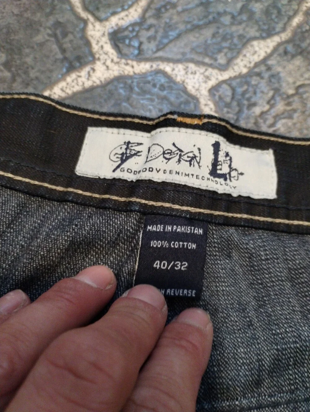 Godbody Mens Denim Baggy Jeans 40x32 Y2K VINTAGE